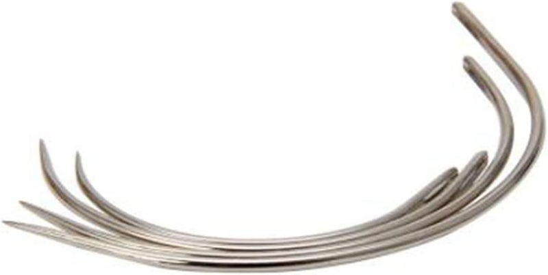PETCTN 4 Pcs Silver Curved Leather Sewing Needles, Heavy Duty, Set for Weaving, Crafts & Repairing - Image 5